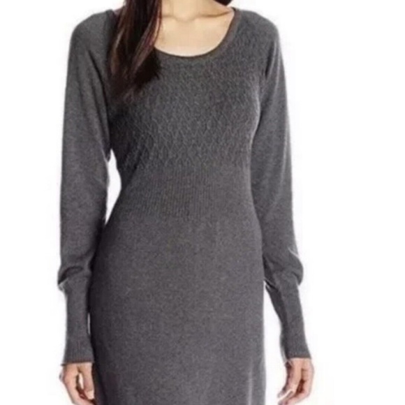 💕💗💕NWT Prana Slimming Long Sleeve Grey Zora Sweater Dress Size Medium💕💗💕 - Picture 1 of 11